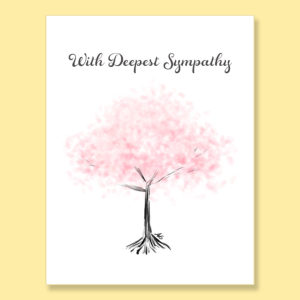 Watercolor Cherry Blossom Tree sympathy greeting card
