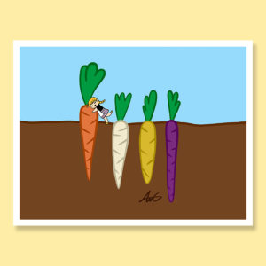 Carrot love dutch girl holland nederlands meisje wortels peentjes greeting card