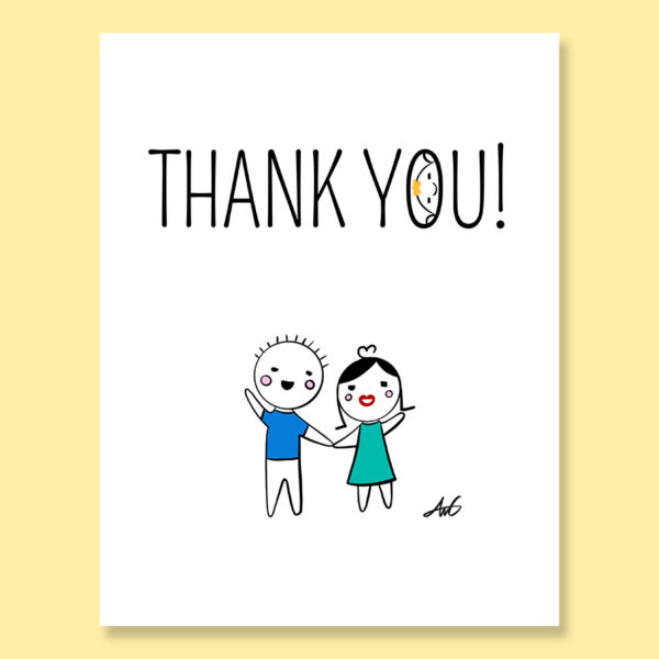 Family parents child thank you thanks greeting card