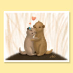 Meerkat love couple anniversary greeting card
