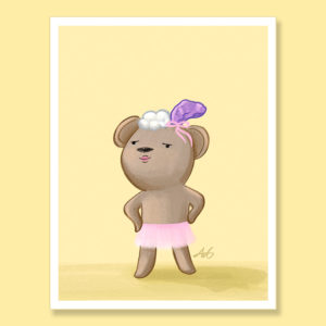 Sassy teddy bear pink tutu greeting card