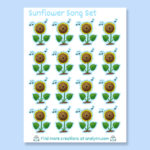 Cute Sunflower Song Set Music stickers vinyl white stickers set