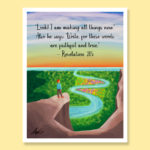 Encouraging JW Sunset Paradise all things new greeting cards magnets stickers