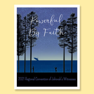 Powerful by Faith 2021 Regional Convention of Jehovah's Witnesses jw creation baptism congratulations greeting card