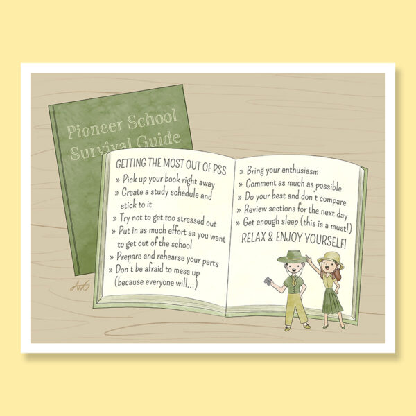 Pioneer School Survival Guide tips from regular pioneer explorers for pioneer service school greeting card