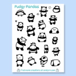 Pudgy Panda sticker set with 19 designs